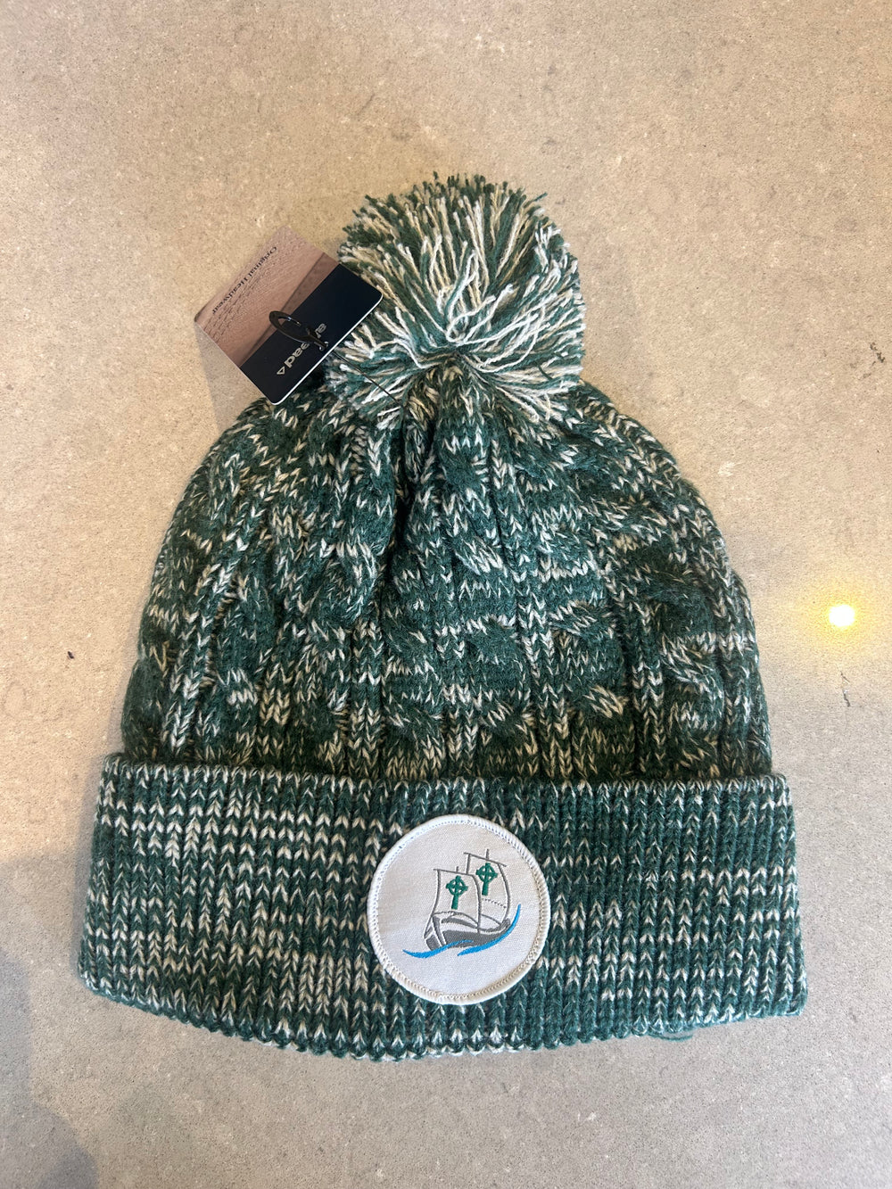 Cable Knit Beanie Green